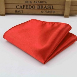 Boys Poppy Red Satin Pocket Square Handkerchief